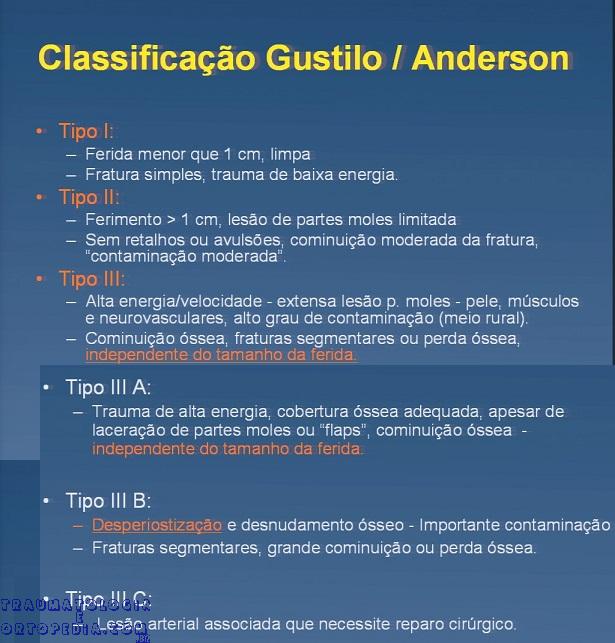 Classificação de Gustilo e Anderson